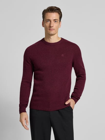 MCNEAL Regular Fit Strickpullover aus reiner Wolle Pflaume Melange 4
