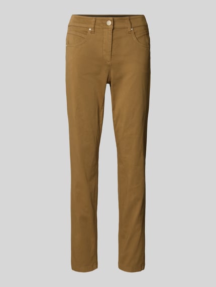 Luisa Cerano Hose mit rückseitigen Teilungsnähten Camel 2