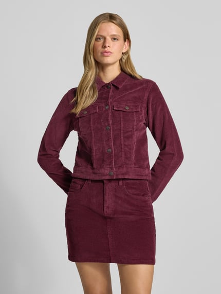 NOISY MAY® Jacke aus Cord mit Brusttaschen Modell 'DEBRA' Pflaume 4