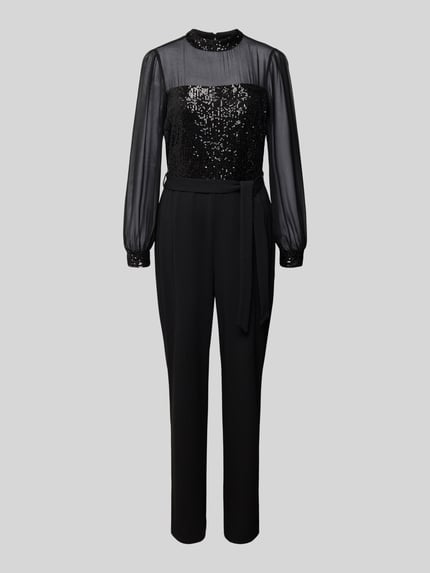 Apricot Jumpsuit mit Paillettenoberteil Black 2