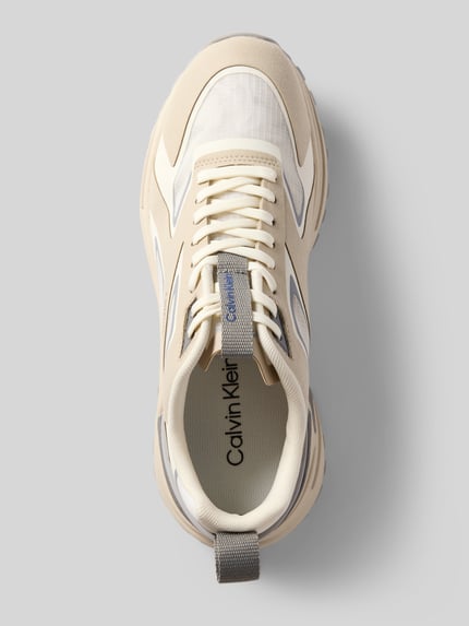 Produktfoto, Low Top Sneaker mit Label-Detail Modell 'HIKE RUN' von CK Calvin Klein, meerkleurig, afgeronde punt, plateau, labelapplicatie, treklusje, mesh detail, vetersluiting, geprofileerde zool