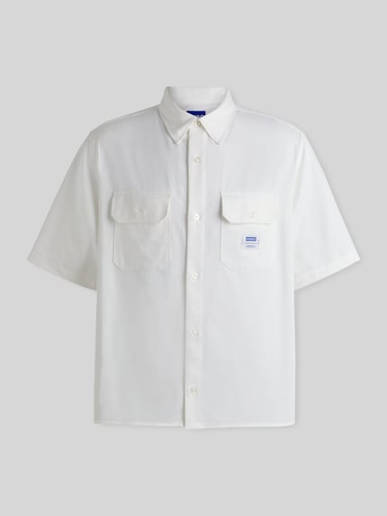 HUGO Blue Oversized Freizeithemd aus reiner Baumwolle Modell 'Ekyno' Weiss 2