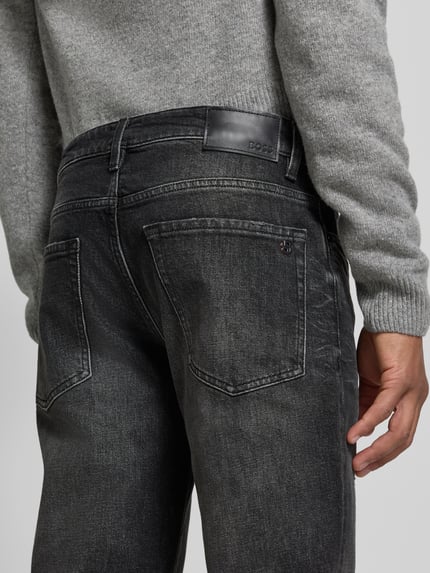 BOSS Orange Regular Fit Straight Fit Jeans mit Label-Patch Anthrazit 3