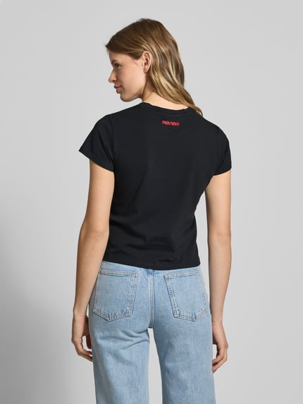REVIEW T-Shirt mit Statement-Stitching Black 5