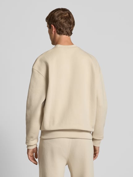 PEGADOR Oversized sweatshirt met logostitching en ronde hals Ecru - 5