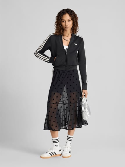 adidas Originals Przezroczysta spódnica midi w grochy Czarny 1