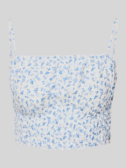REVIEW Crop Top mit elastischem Bund Weiss 2