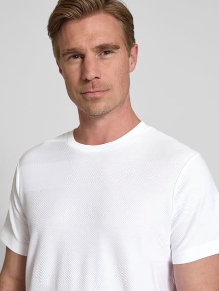 JOOP! JEANS T-Shirt mit Strukturmuster Modell 'Ismet' Weiss 3