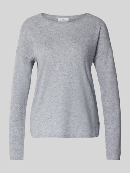 Fynch-Hatton Strickpullover aus reinem Kaschmir mit Rundhalsausschnitt Hellgrau Melange 2