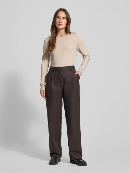 Christian Berg Woman Strickpullover mit gerippten Abschlüssen Sand 1