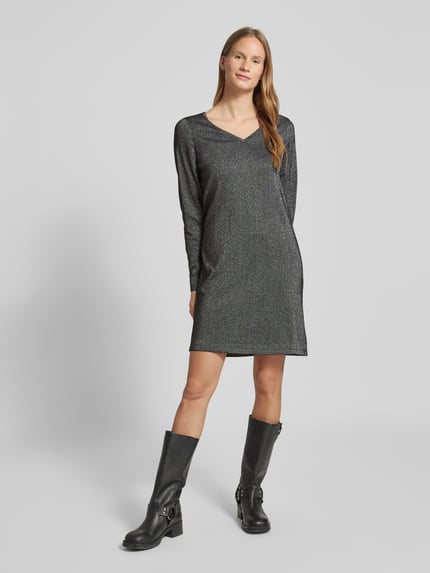 VERO MODA Strickkleid mit Effektgarn Modell 'HAPPYSHINE' Metallic Black 1