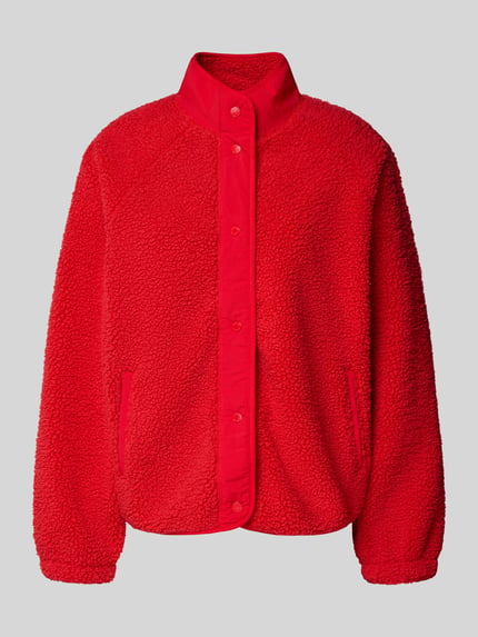Jake*s Casual Regular Fit Sweatjacke aus Teddyfell Kirsche 1