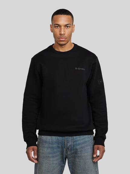 G-Star RAW Regular Fit Sweatshirt mit Ton-in-Ton Logo-Details Black 4