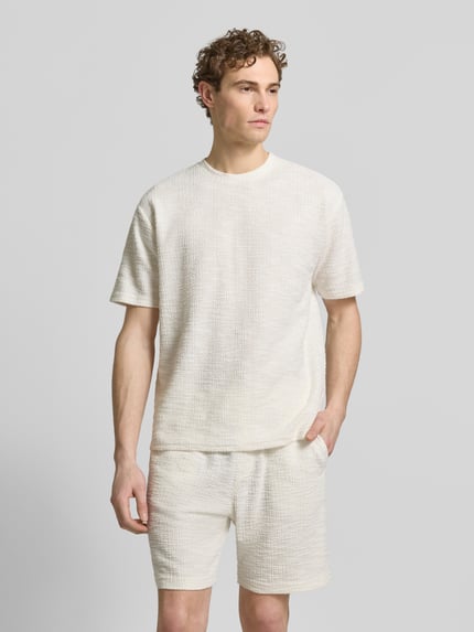 MCNEAL T-shirt met structuurpatroon en ronde hals Ecru - 4