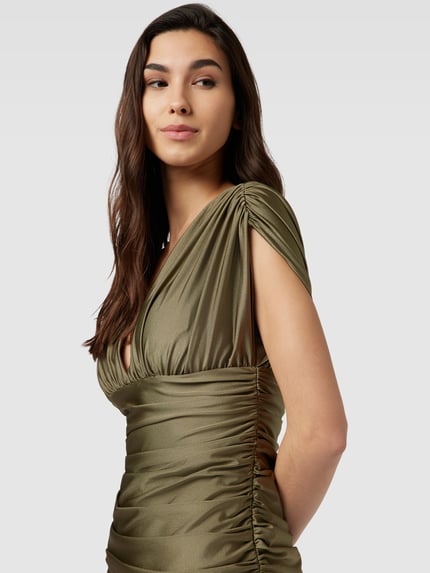 Jake*s Cocktail Cocktailkleid mit Raffungen Oliv 3