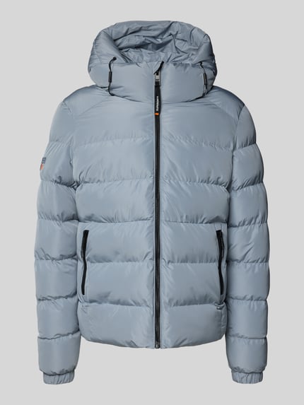 Superdry Steppjacke mit Kapuze und seitlichen Reißverschlusstaschen Jeansblau 2