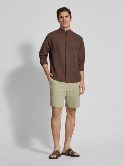 Jake*s Studio Men Regular Fit Shorts mit elastischem Bund Hellgruen 1