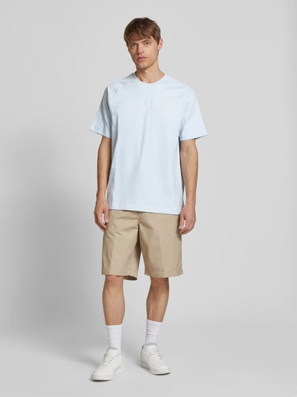 adidas Originals T-shirt met geribde ronde hals Lichtblauw - 1