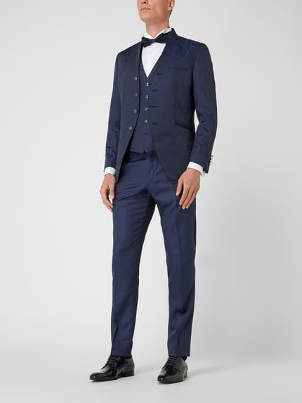 WILVORST Slim fit colbert van wolmix Marineblauw - 1
