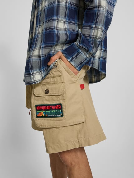 Dsquared2 Szorty cargo o luźnym kroju z naszywką z logo Beżowy 3