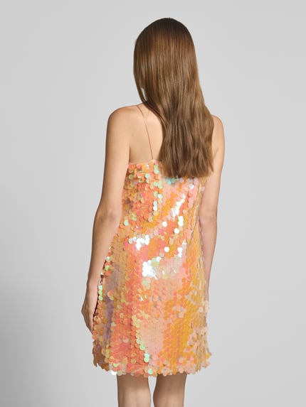 Moves Mini-jurk met pailletten, model 'Balista' Oranje - 5