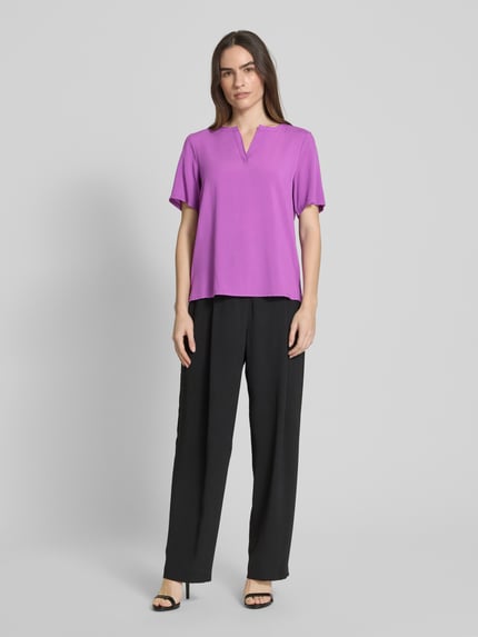 Christian Berg Woman Bluzka o kroju regular fit z dekoltem w serek Fioletowy 1