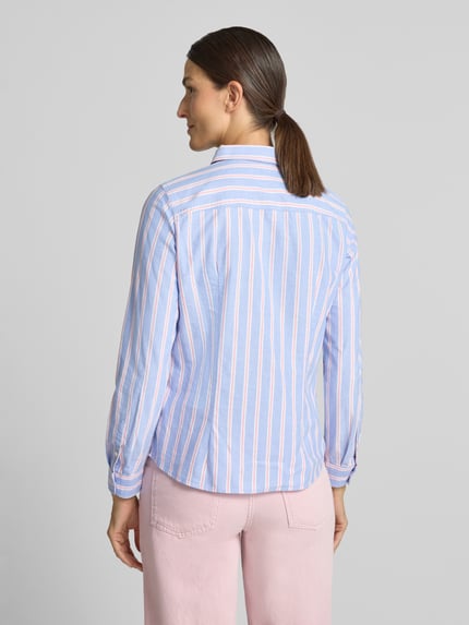 Christian Berg Woman Longline Bluse mit abgerundetem Saum Blau 5