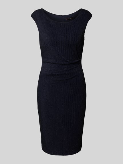 Vera Mont Knielanges Cocktailkleid mit Raffungen Dunkelblau 2