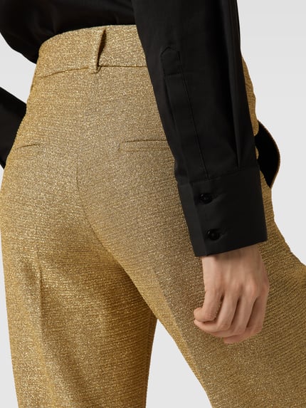 CAMBIO Broek met bandplooien, model 'FRANCE' Goud gemêleerd - 3