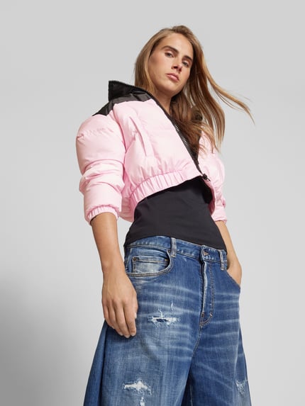 VETEMENTS Kort gewatteerd jack met steekzakken Felroze - 3