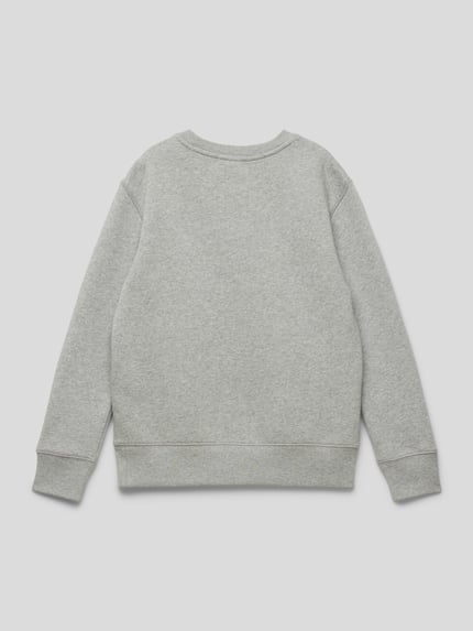 Polo Ralph Lauren Teens Sweatshirt in Melange-Optik mit Label-Stitching Mittelgrau Melange 3