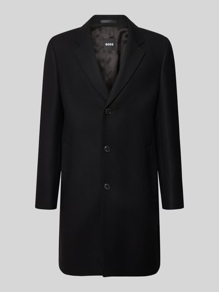 BOSS Slim Fit Mantel aus Woll-Mix Modell 'Hyde' Black 2