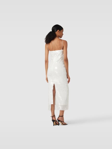 New Arrivals by Ilkyaz Ozel Midi-jurk met pailletten Wit - 5