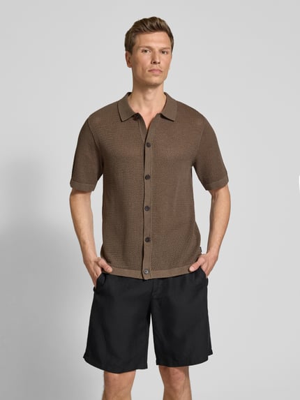 JACK & JONES Premium Freizeithemd mit Knopfleiste Modell 'AARTO' Mittelbraun 4