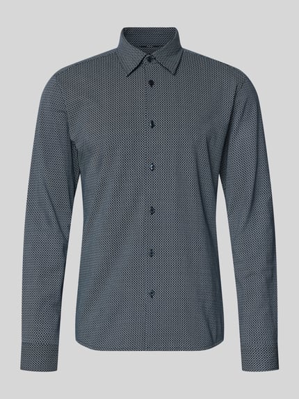 BOSS Slim Fit Businesshemd aus Baumwoll-Mix Modell 'P-ROAN-K-F-263' Marine 2