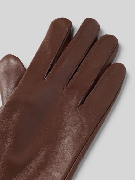 FI.NE Handschuhe in Leder-Optik Dunkelbraun 2