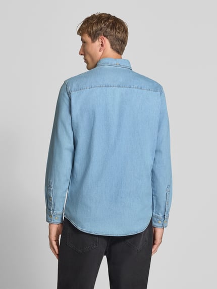 JACK & JONES Regular Fit Jeanshemd mit Brusttasche Modell 'BROOK' Jeansblau 5