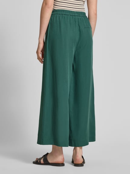 Marc O'Polo Wide leg culotte van een mix van lyocell en linnen Smaragdgroen - 5
