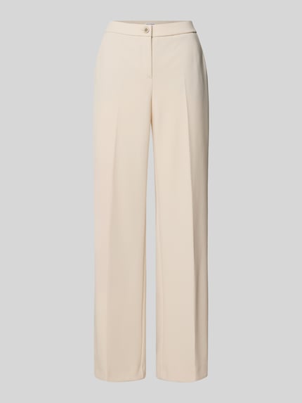 Produktfoto, Hose mit Bügelfalten Modell 'Hillda' von STEHMANN in beige, Materiaalmix met stretch, wijd been, dames, persplooien, bandwijdte maat 36: 40 cm, binnenbeenlengte maat 36: 68 cm