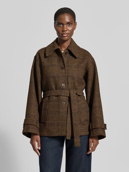 MSCH Copenhagen Relaxed Fit Jacke mit Woll-Anteil Modell 'Amaranda' Dunkelbraun 4