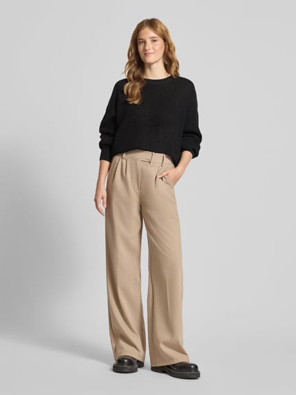 NOISY MAY® Sweter z dzianiny z okrągłym dekoltem model ‘MAYSA’ Czarny 1