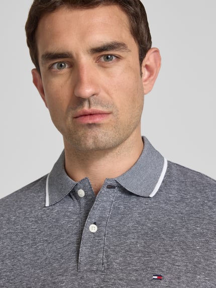 Tommy Hilfiger Koszulka polo o kroju regular fit z mieszanki bawełny i lnu Czarny 3