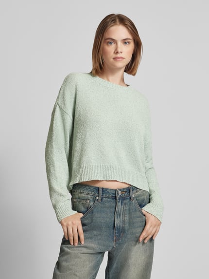 ONLY Sweter z obniżonymi ramionami model ‘TERESA’ Trzcinowy 4