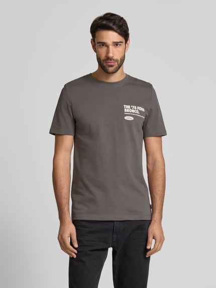 s.Oliver RED LABEL Regular Fit T-Shirt aus reiner Baumwolle mit Ford®-Applikation Mittelgrau 4