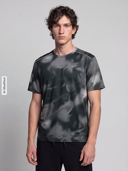 Nike Training Regular fit sport-t-shirt met logoprint model 'MILER' Zwart - 4