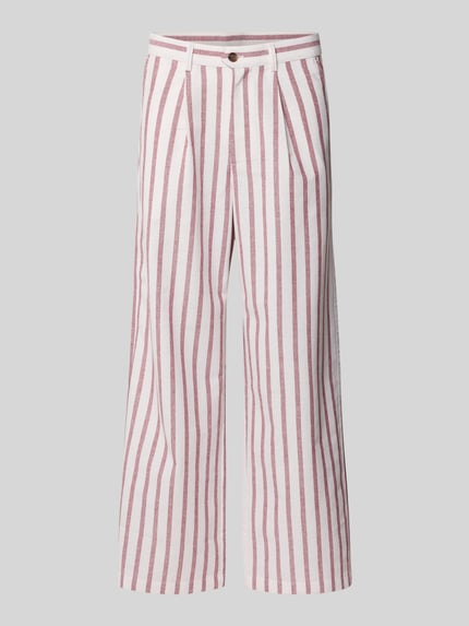 PROHIBITED Wide Leg Stoffhose mit Leinen-Anteil Rot 2