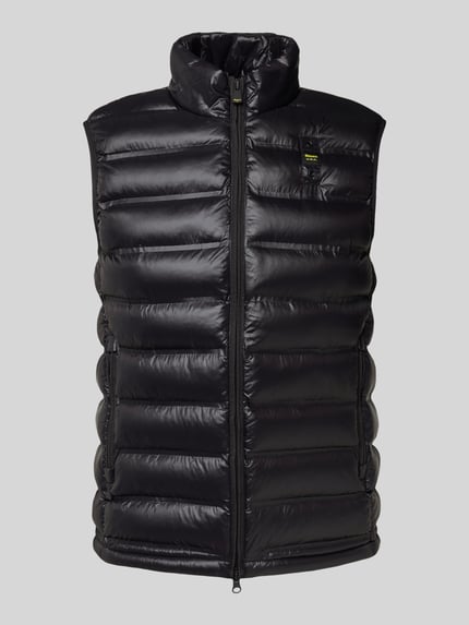 Blauer USA Steppweste mit Stehkragen und Zweiwege-Reißverschluss Black 2