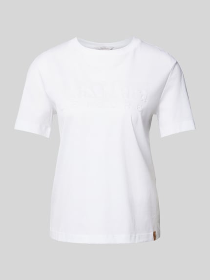 MM by Max Mara T-Shirt mit Label-Schriftzug Modell 'PAGGIO' Weiss 2