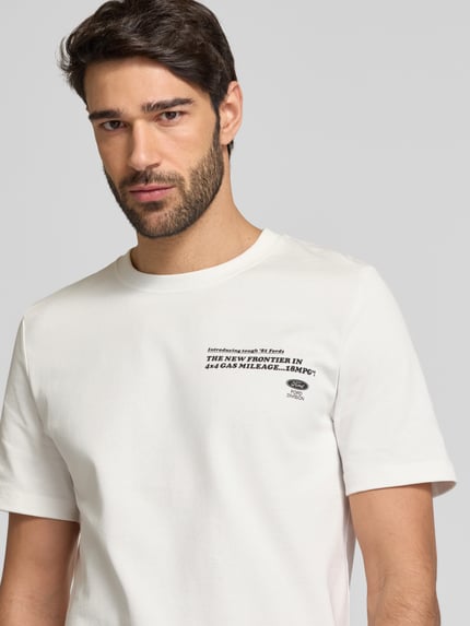 s.Oliver RED LABEL Regular Fit T-Shirt aus reiner Baumwolle mit Ford®-Applikation Weiss 3