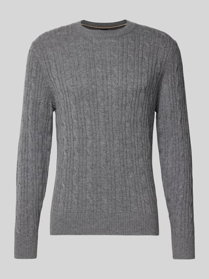 BOSS Regular Fit Strickpullover aus Schurwoll-Kaschmir-Mix Modell 'HETICO' Hellgrau 2